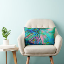 Oreiller décoratif à accent de coquille d'abalone