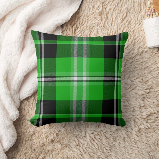 Oreiller décoratif à carreaux vert forêt classique (Couverture)