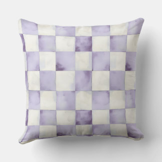 Oreiller décoratif à carreaux violets