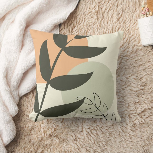 Oreiller décoratif à motif de feuille bohème (Couverture)
