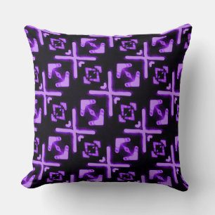 Oreiller décoratif à motif diagonal néon violet br