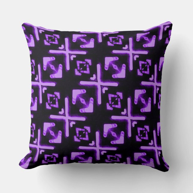 Oreiller décoratif à motif diagonal néon violet br (Recto)