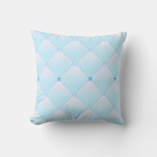 Oreiller décoratif à motif diamant bleu clair