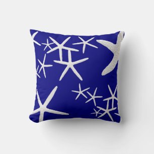 Oreiller décoratif à motif étoile de mer bleu mari