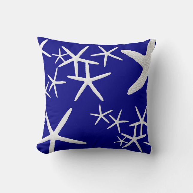 Oreiller décoratif à motif étoile de mer bleu mari (Recto)