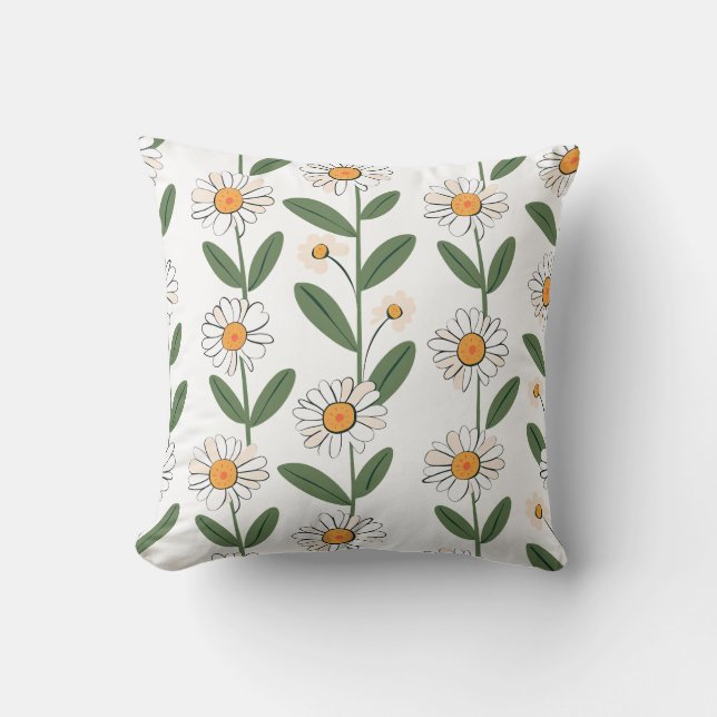 Oreiller décoratif à motif floral élégant (Recto)