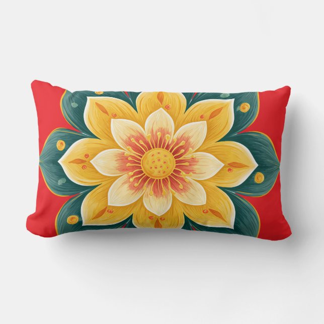 Oreiller décoratif à motif floral élégant (Recto)