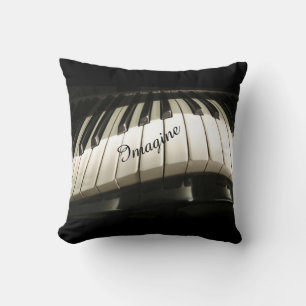 Oreiller décoratif à motifs de touches de piano