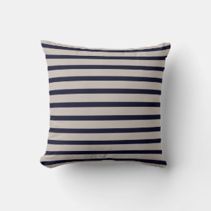 Oreiller décoratif à rayures grises et navy mascul
