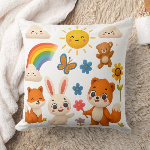 Oreiller décoratif Animaux Arc-en-Ciel Fantaisiste