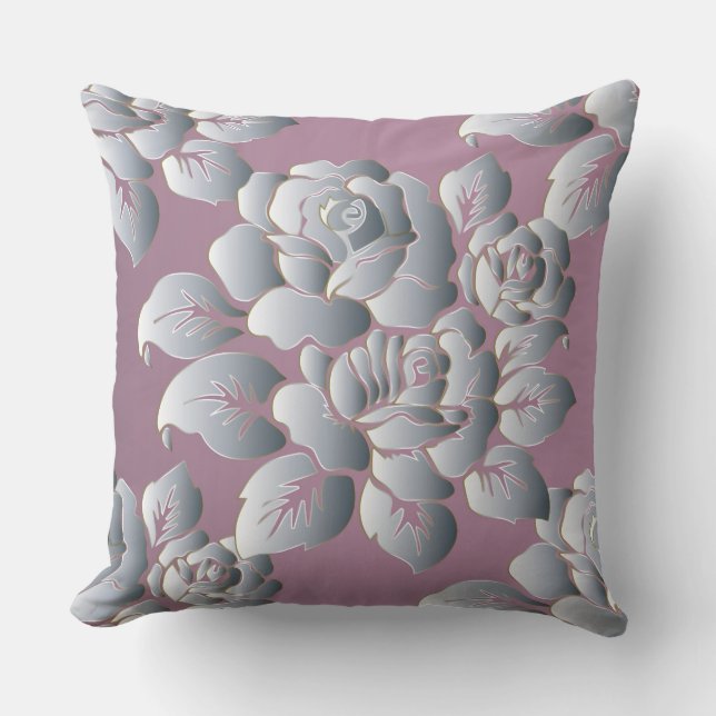 Oreiller décoratif argent/rose (Recto)