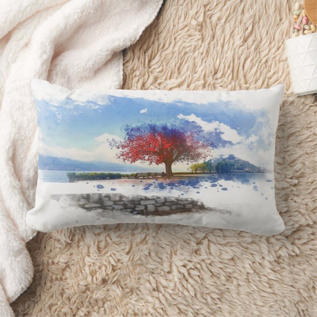Oreiller décoratif au bord du lac serein (Couverture)