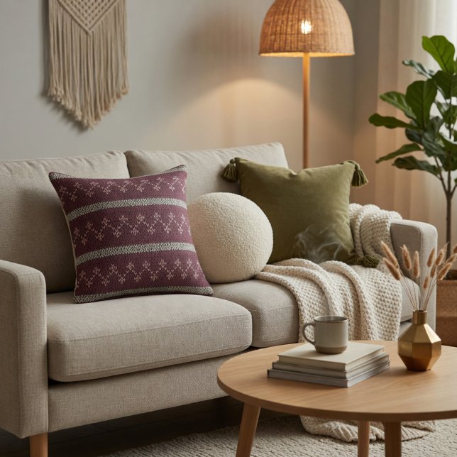 Oreiller décoratif au motif tricoté cosy (Créateur téléchargé)