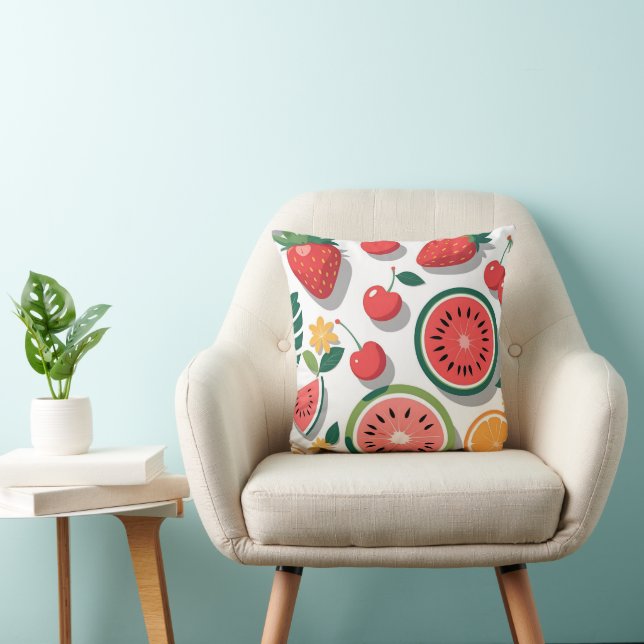 Oreiller décoratif aux fruits sucrés de l'été (Chaise)