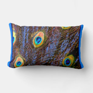 Oreiller décoratif aux plumes de paon
