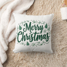 Oreiller décoratif avec lettrage Joyeux Noël