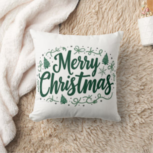 Oreiller décoratif avec lettrage Joyeux Noël