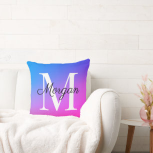 Oreiller décoratif avec monogramme de la première