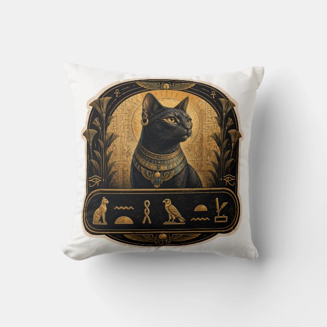 Oreiller décoratif chat Sphynx décoration égyptien (Recto)