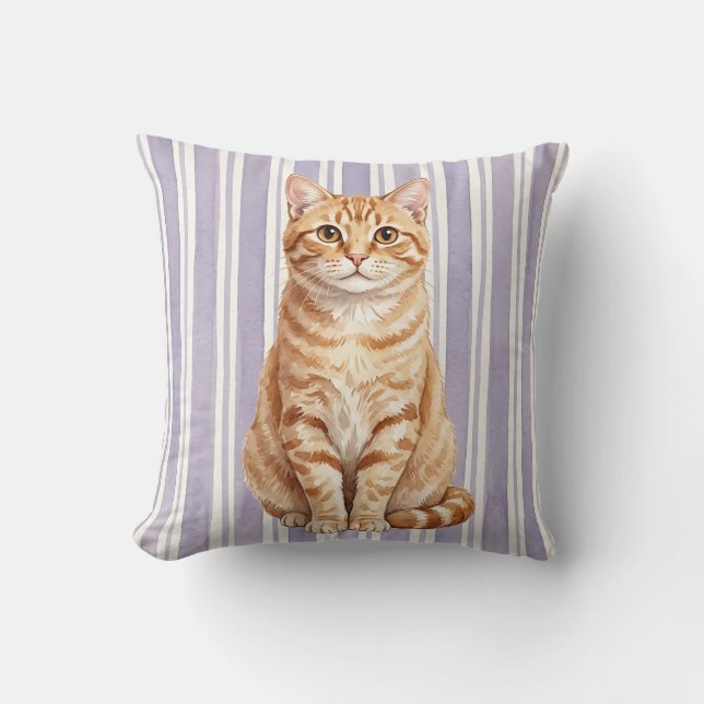 Oreiller décoratif chat tigré (Recto)