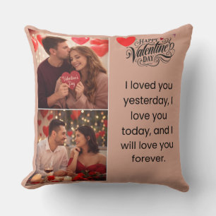 Oreiller décoratif citation d'amour romantique de