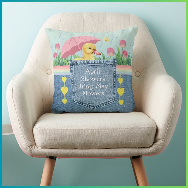 Oreiller décoratif de caneton de printemps (Spring Duckling Decorative Pillow)