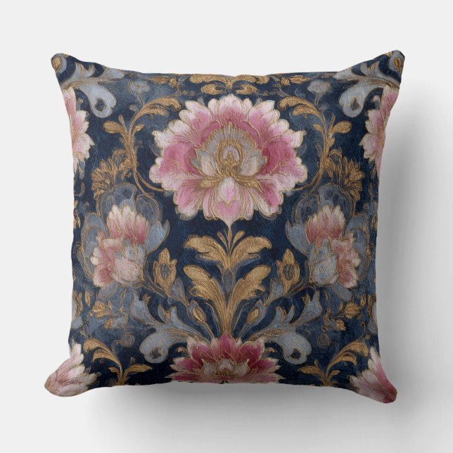Oreiller décoratif de luxe à motif floral (Recto)