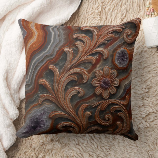 Oreiller Décoratif en Agate et Géode Minérale de L (Couverture)