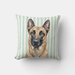 Oreiller décoratif en aquarelle Malinois belge