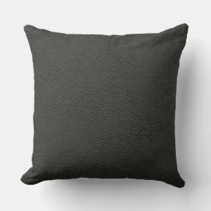 Oreiller décoratif en cuir aspect graphite