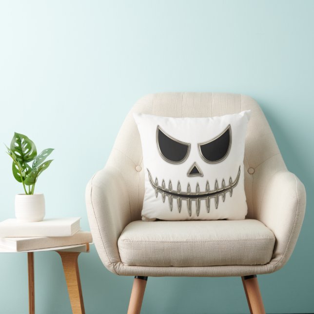 Oreiller décoratif esthétique de style Spooky Grin (Chaise)