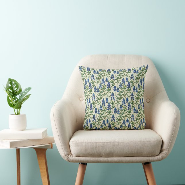 Oreiller décoratif fleur Texas Bluebonnet Lupine  (Chaise)