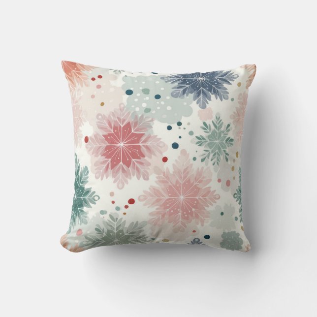 Oreiller décoratif floral aquarelle pastel doux (Recto)