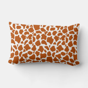Oreiller décoratif imprimé girafe orange
