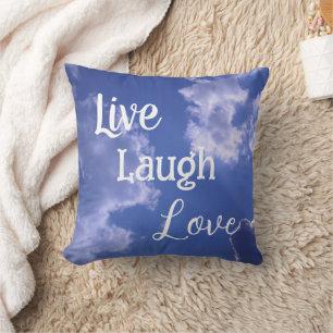 Oreiller décoratif Live Laugh Love Ciel bleu nua