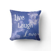 Oreiller décoratif Live Laugh Love | Ciel bleu nua