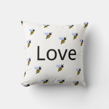 Oreiller décoratif minimaliste "Love & Bees" – Rom