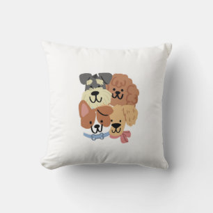 Oreiller décoratif motif chiots joueurs
