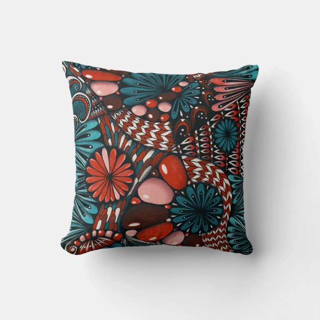 Oreiller décoratif motif Zentangle Neurographica a (Recto)