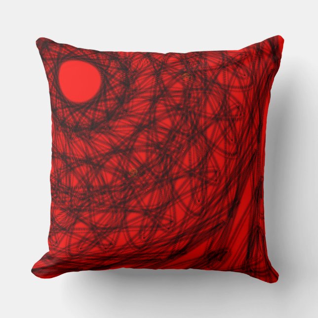 oreiller décoratif noir et rouge (Recto)