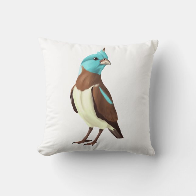 oreiller décoratif « oiseau bleu de rêves » (Recto)