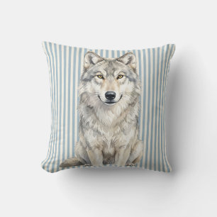 Oreiller décoratif Portrait de Loup Gris