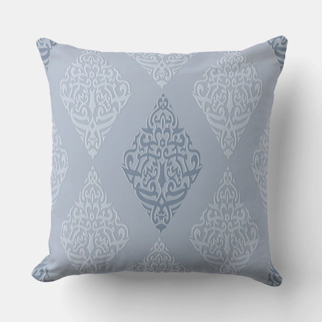 Oreiller décoratif réversible en chambray bleu (Recto)