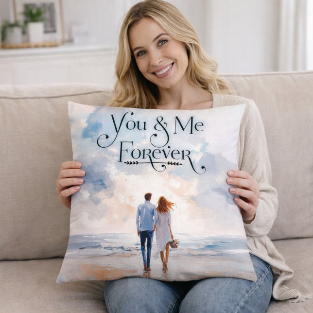 Oreiller décoratif romantique You & Me Forever (Créateur téléchargé)