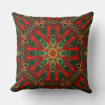 Oreiller décoratif rouge vert