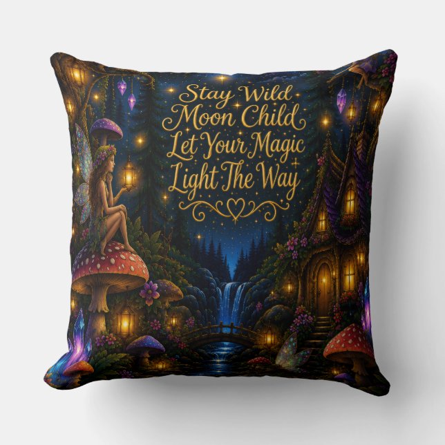 Oreiller décoratif Stay Wild Moon Child (Recto)