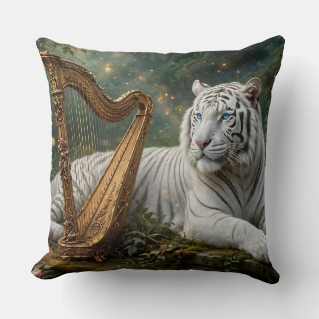 Oreiller décoratif Tigre Blanc (Recto)