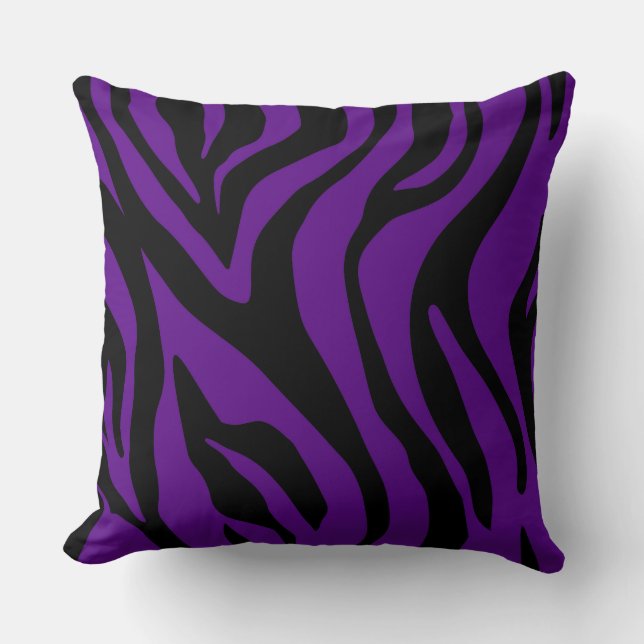 Oreiller décoratif Tigre Violet / Lavande (Recto)