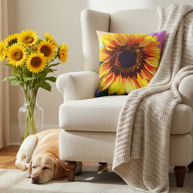 Oreiller décoratif Tournesol vibrant (Sunflower pillow for your home!)
