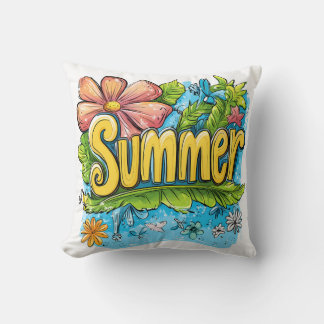 Oreiller décoratif tropical coloré "Été"